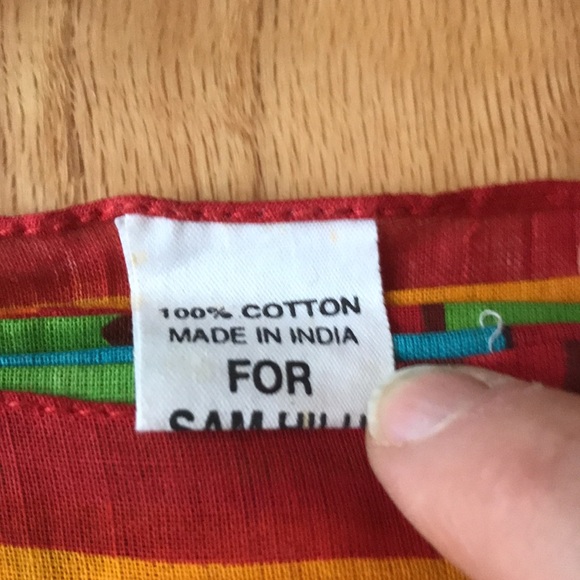 Lot of 2 pareos or scarves Sam Hilu made in India - Picture 2 of 12